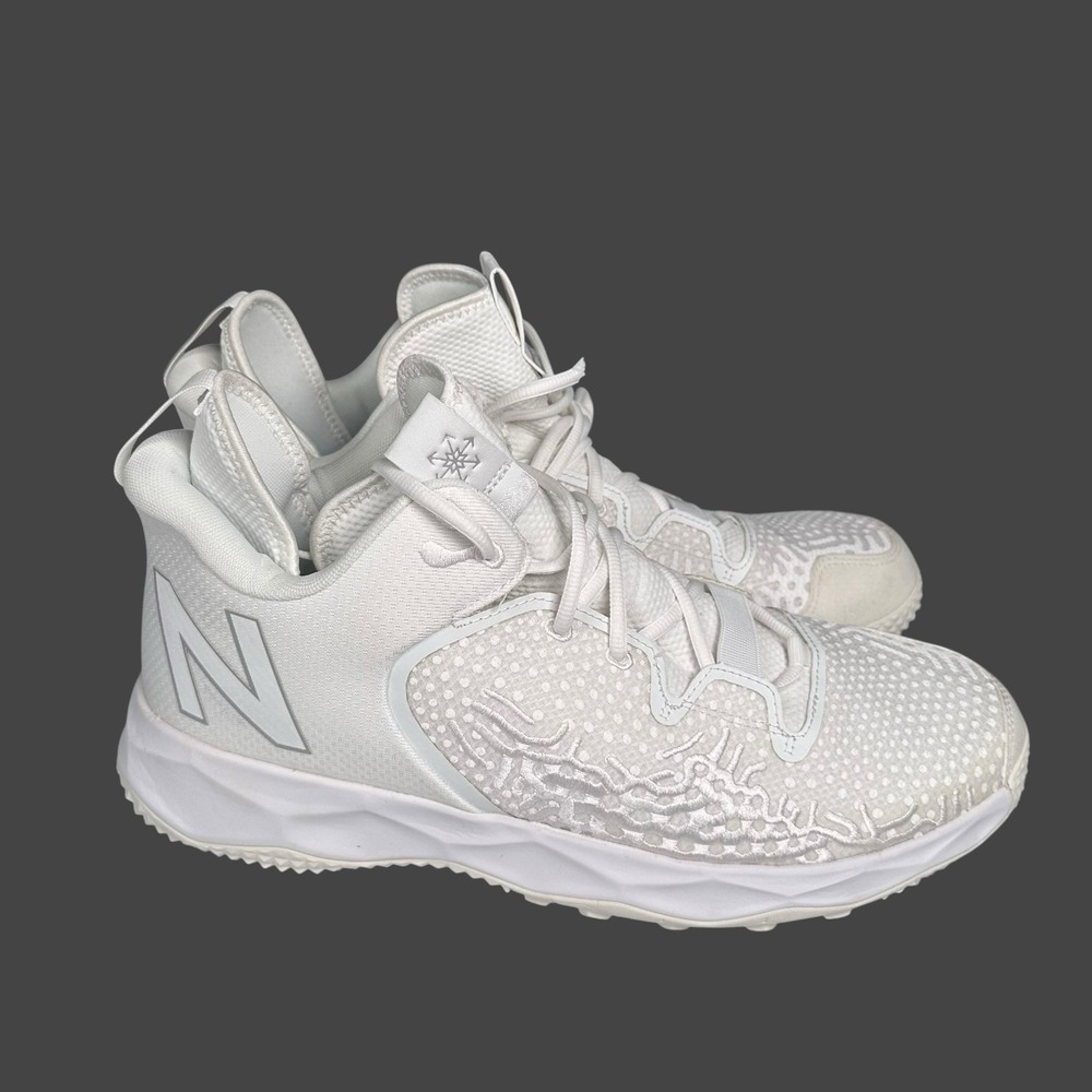 New Balance FreezTW3 Mid Turf Lacrosse Shoes Cleats Mens 15 White *Worn Once EUC